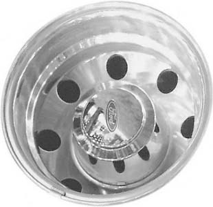 Ford F-350 DRW 1994-1997 polished 16x6 aluminum wheels or rims. Hollander part number ALY3142, OEM part number FT4Z1007C.